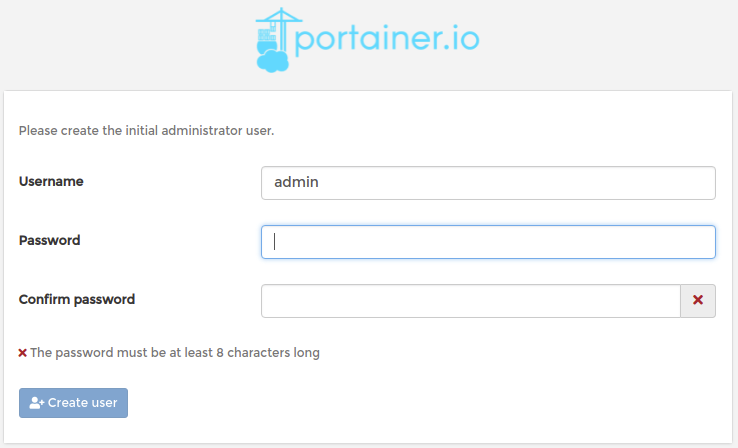 Portainer 로그인